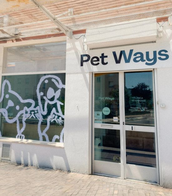 Fachada da clínica veterinária Pet Ways em Alfragide
